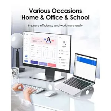 LENTION Aluminum Laptop Stand Holder Compatible with MacBook Air/Pro 13 15, iPad Pro 12.9, Surface, Chromebook and 11 to 15-inch Laptops/Notebooks (Silver)