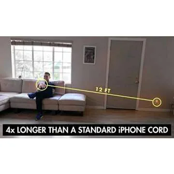 vCharged 12 FT Longest 2 Pack Pink/Rose Gold MFi Certified Lightning Cable Nylon Braided USB Long iPhone Charger for Apple iPhone 14 Pro Max, 13, 12, 11/Mini/XR, XS, X, 8, 7, iPad, Airpods - Updated