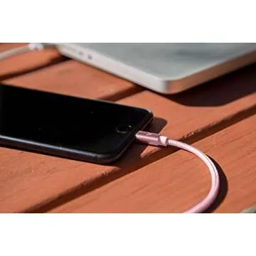 vCharged 12 FT Longest 2 Pack Pink/Rose Gold MFi Certified Lightning Cable Nylon Braided USB Long iPhone Charger for Apple iPhone 14 Pro Max, 13, 12, 11/Mini/XR, XS, X, 8, 7, iPad, Airpods - Updated