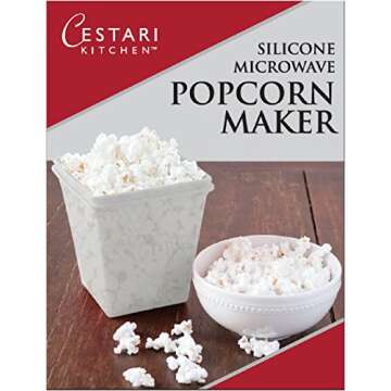 Microwave Air Popper | BPA Free Premium European Grade Clear Platinum Silicone Popcorn Maker | Repla...