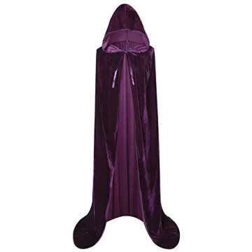 BIGXIAN Long Velvet Hooded Cloak for Halloween Costumes