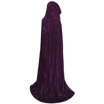 BIGXIAN Long Velvet Hooded Cloak for Halloween Costumes