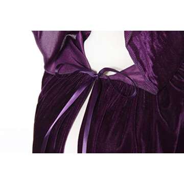 BIGXIAN Long Velvet Hooded Cloak for Halloween Costumes