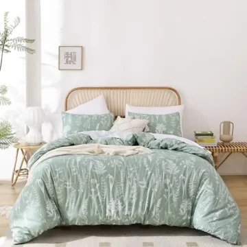 Janzaa Floral Duvet Cover Set in Sage Green Comfort