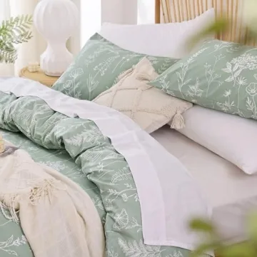 Janzaa Floral Duvet Cover Set in Sage Green Comfort