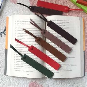 6PCs Bookmark, Leather Bookmarks with Leather Rope, Page Markers Reading Gifts for Women, Readers, Book Mark for Book Lovers by HNQCPCVU