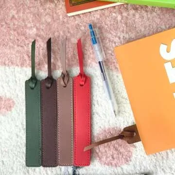 6PCs Bookmark, Leather Bookmarks with Leather Rope, Page Markers Reading Gifts for Women, Readers, Book Mark for Book Lovers by HNQCPCVU
