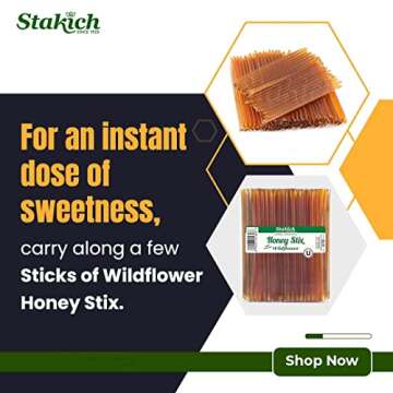 Stakich Wildflower Honey Stix (200 Stix)