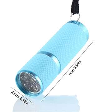 Meitawilltion 9 LED Small Glow Nail Lamp,Mini UV Nail Dryer for Gel Nails Polish,Portable Flashlight for Nail Art-Blue