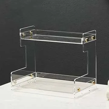 NEWRAIN Bathroom Organizer Countertop, Makeup 2-Tier Organizer Counter Organizer for Cosmetics, Vanity Holder for Lipstick,Cabinet Organizers and Storage