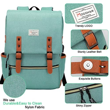 Modoker Vintage Laptop Backpack for Stylish Organization
