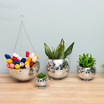 skonhed Disco Ball Planter – Stylish Hanging Flower Pot