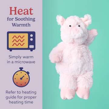 Warmies Microwavable & Weighted Stuffed Animals, Pig - Heated Stuffed Animal Plushie for Warmth & Comfort - Cute Soft Plush Toys for Adults & Children (Boys, Girls, Babies & Toddlers)