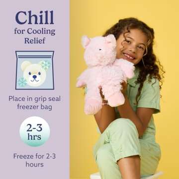 Warmies Microwavable & Weighted Stuffed Animals, Pig - Heated Stuffed Animal Plushie for Warmth & Comfort - Cute Soft Plush Toys for Adults & Children (Boys, Girls, Babies & Toddlers)