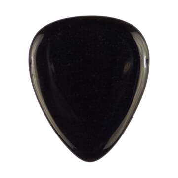 Black Obsidian Volcanic Glass Guitar Pick - 3.0 mm Ultra Heavy Gauge - 351 Shape - Specialty Handmad...