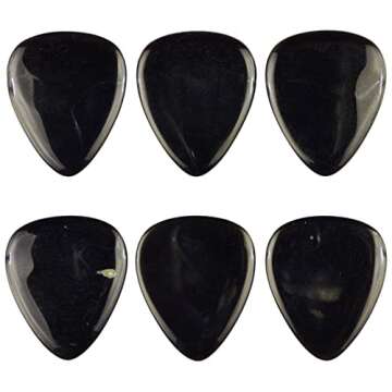 Black Obsidian Glass Guitar Picks - 3 Pack of Ultra Heavy Gauge