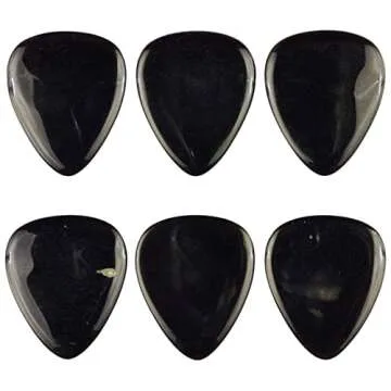 Black Obsidian Glass Guitar Picks - 3 Pack of Ultra Heavy Gauge