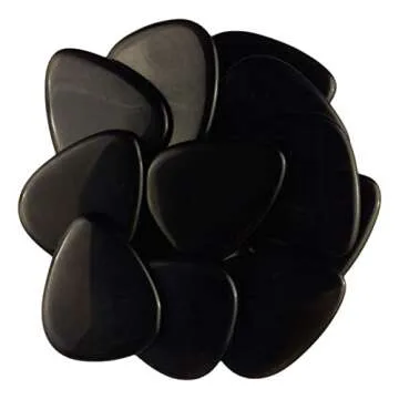 Black Obsidian Glass Guitar Picks - 3 Pack of Ultra Heavy Gauge