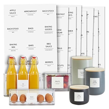 157 Pantry Labels for Food Storage - Water Resistant, Minimalist Style