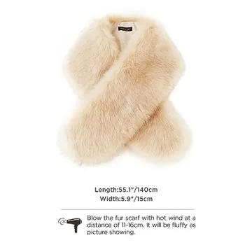 Stylish BABEYOND Faux Fur Shawl for Winter 1920s Events