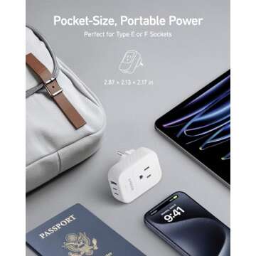 Anker (Pack of 2) USA to Europe International Plug Adapter, Travel Adapter, 15W Max with 2 AC, 2 USB-C & 1 USB-A Port, Ideal for iPhone 15, iPad Air & More, Compact for Travel, Cruise (TUV Listed)