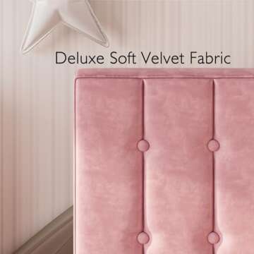 LIKIMIO Twin Velvet Bed Frame with Storage for Kids