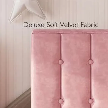 LIKIMIO Twin Velvet Bed Frame with Storage for Kids