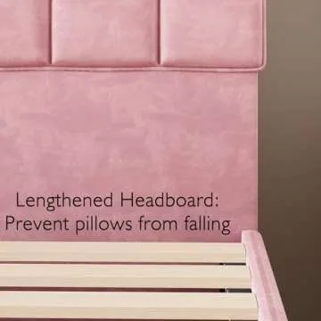 LIKIMIO Twin Velvet Bed Frame with Storage for Kids