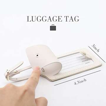 Jagucho Leather Luggage Tags for Men Women-Luggage Tags for Suitcases-Baggage Bag Tag Suitcase Label...