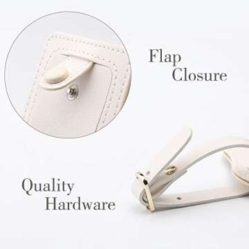 Jagucho Leather Luggage Tags for Men Women-Luggage Tags for Suitcases-Baggage Bag Tag Suitcase Labels ID Tags with Full Back Privacy Cover for Carnival Cruise Ships, Travel Tags (White 03)