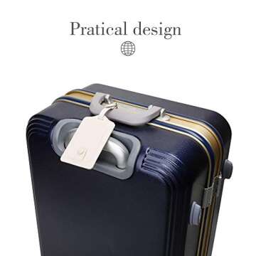 Jagucho Leather Luggage Tags for Men Women-Luggage Tags for Suitcases-Baggage Bag Tag Suitcase Labels ID Tags with Full Back Privacy Cover for Carnival Cruise Ships, Travel Tags (White 03)