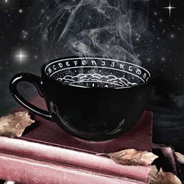 Rogue + Wolf Large Ouija Coffee Mug Halloween Mug Witchy Gifts Goth Accessories for Women Hocus Pocus Gothic Home Decor Unique Novelty Coffee Mugs Witchcraft Supplies - 17.6oz/500ml Porcelain