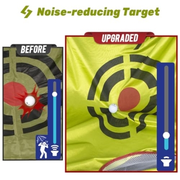 SAPLIZE Golf Practice Net with Mat, Tees & Balls - 10x7 ft