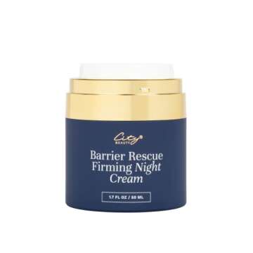 City Beauty Barrier Rescue Firming Night Cream - Plump & Smooth - Overnight Moisturizer with Peptides & Lipids - Solution for Dry Skin, Wrinkles, & Sagging - Anti-Aging Cruelty-Free Skin Care