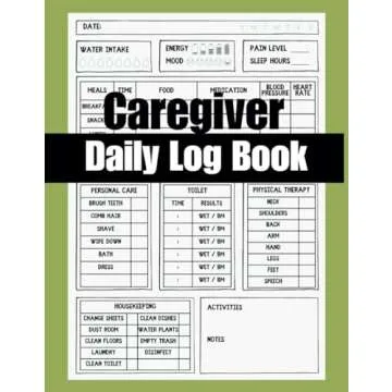 Caregiver Daily Log Book For Elderly Seniors: Caregiver Task Checklist Daily Report Sheets