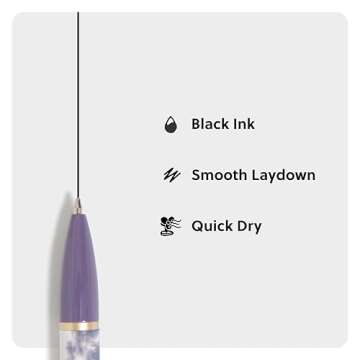 U Brands Monterey Ballpoint Pens, Set of 4, Soft Dye With Gold Details, Bold (1.0 mm) Point, Black Ink