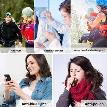 Outray 2 Pack Womens Safety Glasses Anti-Fog Blue Light Goggles Fashion Eye Protection