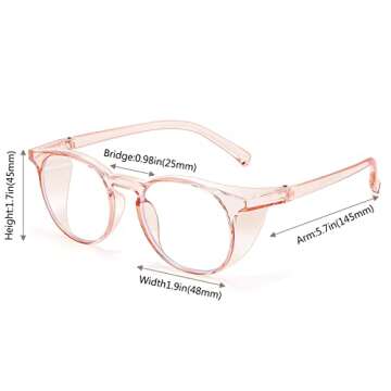 Outray 2 Pack Womens Safety Glasses Anti-Fog Blue Light Goggles Fashion Eye Protection