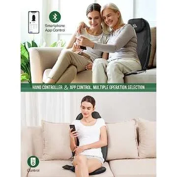 Snailax Back Massager with Soothing Heat, Gifts for Men, Women, Electric Deep Tissue Kneading Full Body Massage Chair for Back Pain, Home, Office Use, App Control