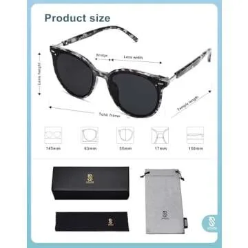 SOJOS Classic Round Sunglasses for Women Men Retro Vintage Shades Large Plastic Frame Sunnies SJ2067 with Grey Tortoise Frame/Grey Lens
