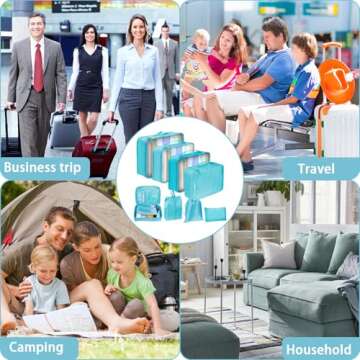 Packing Cubes for Travel, Travel Cubes for Packing 8 Set Lightweight Travel Cubes Luggage Organizer ...