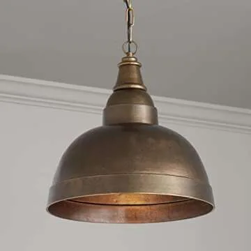 Sedona 1-Light Industrial Pendant Light in Oxidized Brass