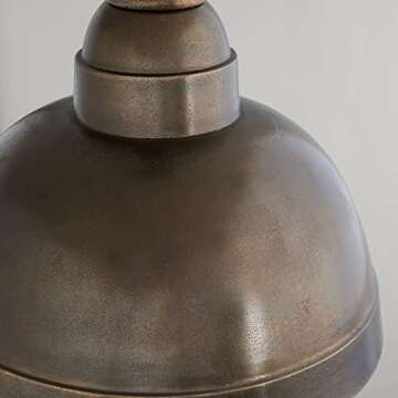 Capital Lighting 330313XB Sedona Handcrafted Sand-Cast Aluminum Industrial Metal Dome Pendant, 1-Light 100 Watts, 17" H x 17" W, Oxidized Brass