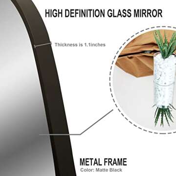 Black Wall Mirror Irregular, 20'' x 18.5'', Wall Mounted Mirror for Bathroom Bedroom Entryway, Metal Frame Mirror Wall Decor (Black)