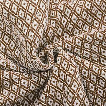 Americanflat 50x60 Throw Blanket - Soft and Breathable Cotton Throw Blanket for Couch, Bed, Chair - Decorative Blankets Perfect for Home, Office, or Outdoor Use - Mustard and Cream Mini Diamond