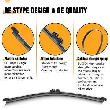 AUTOBOO 11 Inch Rear Wiper Blade for Ford Explorer 2011-2022 2023 Escape 2013-2022 Lincoln MKX 2016-2018-BACK Windshield Wiper Blade -Original Factory Quality OE:BB5Z17526C (Pack of 1)