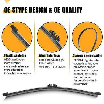 AUTOBOO 11 Inch Rear Wiper Blade for Ford Explorer 2011-2022 2023 Escape 2013-2022 Lincoln MKX 2016-2018-BACK Windshield Wiper Blade -Original Factory Quality OE:BB5Z17526C (Pack of 1)
