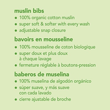 Green Sprouts Organic Cotton Muslin Bibs - 5 Pack