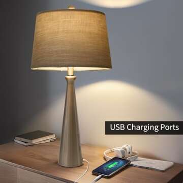 Oneach Table Lamps Set 2 Touch Control USB Charging Modern Design