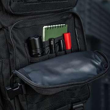 M-Tac Large Laser Cut Backpack 36L - Tactical Military Molle Lightweight Daypack - Army Rucksack Combat Bag (Black)